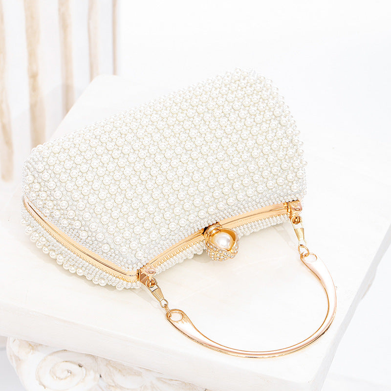 Trendy Elegant Pearl Bag Socialite Dress Dinner Party Hand Bag Crossbody Bag Dinner Bag - GLAMWEARS