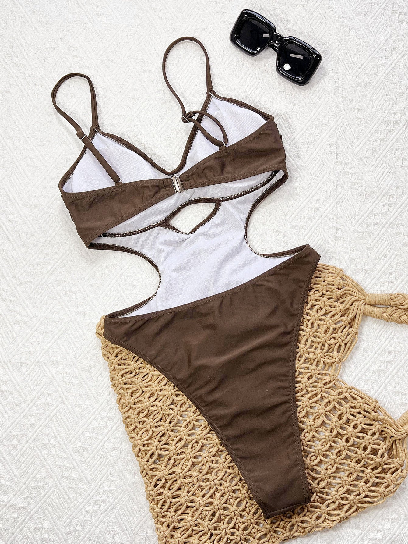 One Piece Swimsuit Women Solid Color Swimsuit Bikini