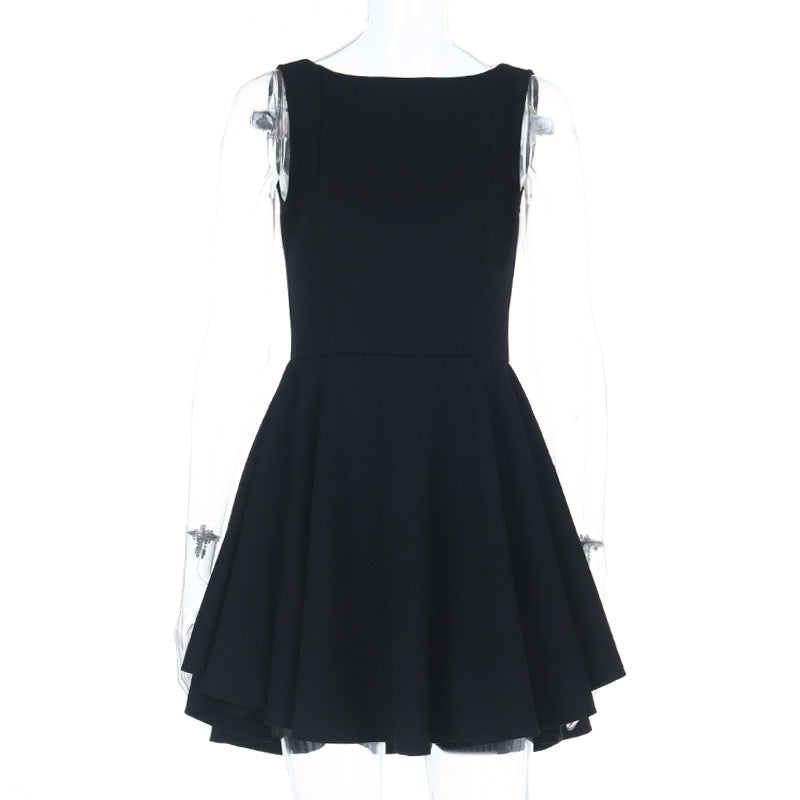 Black Full Support Arrival Vest a Swing Dress Waist Tight Slimming Short Dress Women