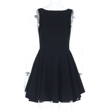 Black Full Support Arrival Vest a Swing Dress Waist Tight Slimming Short Dress Women