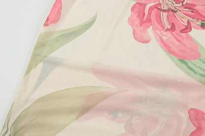 Summer Dopamine Beach Vacation Sexy Printed Mesh Sheath Skirt