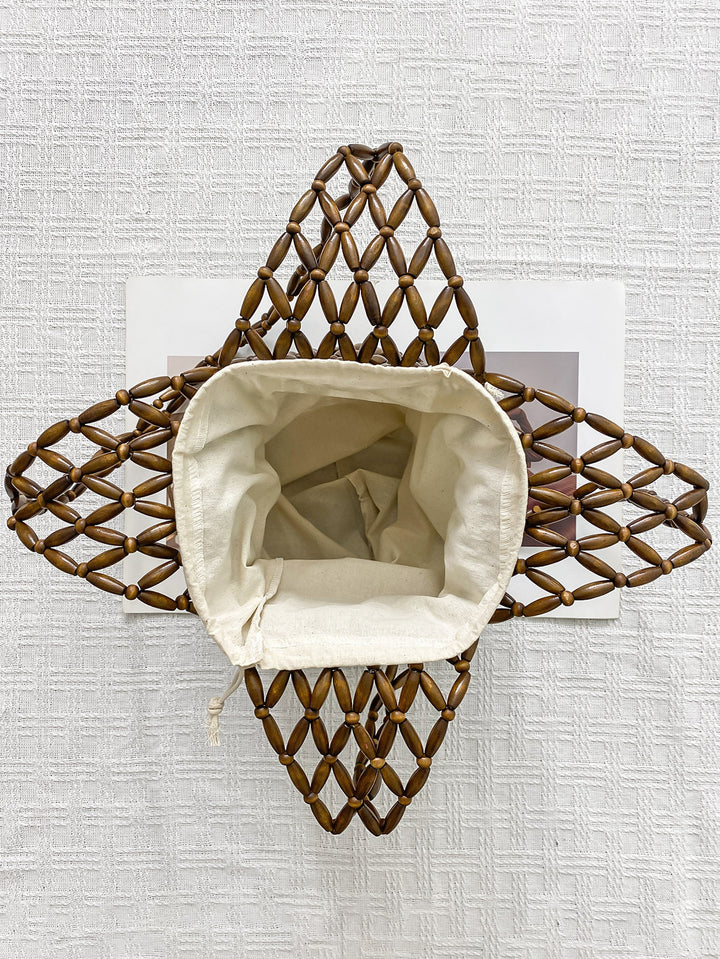 Summer All Matching Special Interest Design Handmade Beaded Weaving Hollow Out Cutout Beach Bag - GLAMWEARS