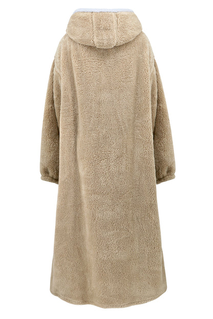 Women Clothing Laid Back Long Sleeve Pullover Coral Velvet Pajamas Coat Thickened Thermal Flannel Long Pajamas