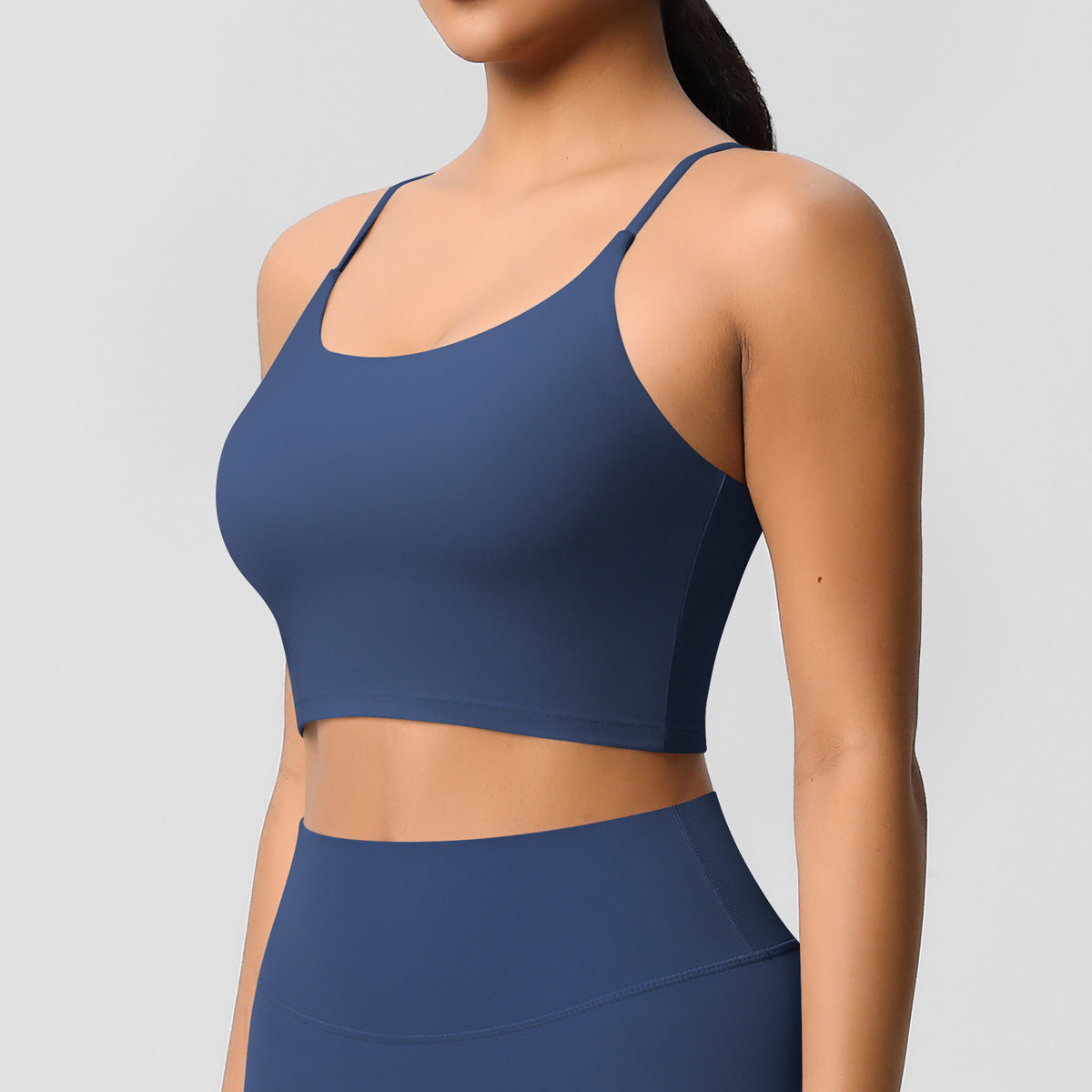 Yoga Jacket Sports Solid Color Underwear with Chest Pad Thin Strap Beauty Back Fitness Vest Camisole Yoga Clothes