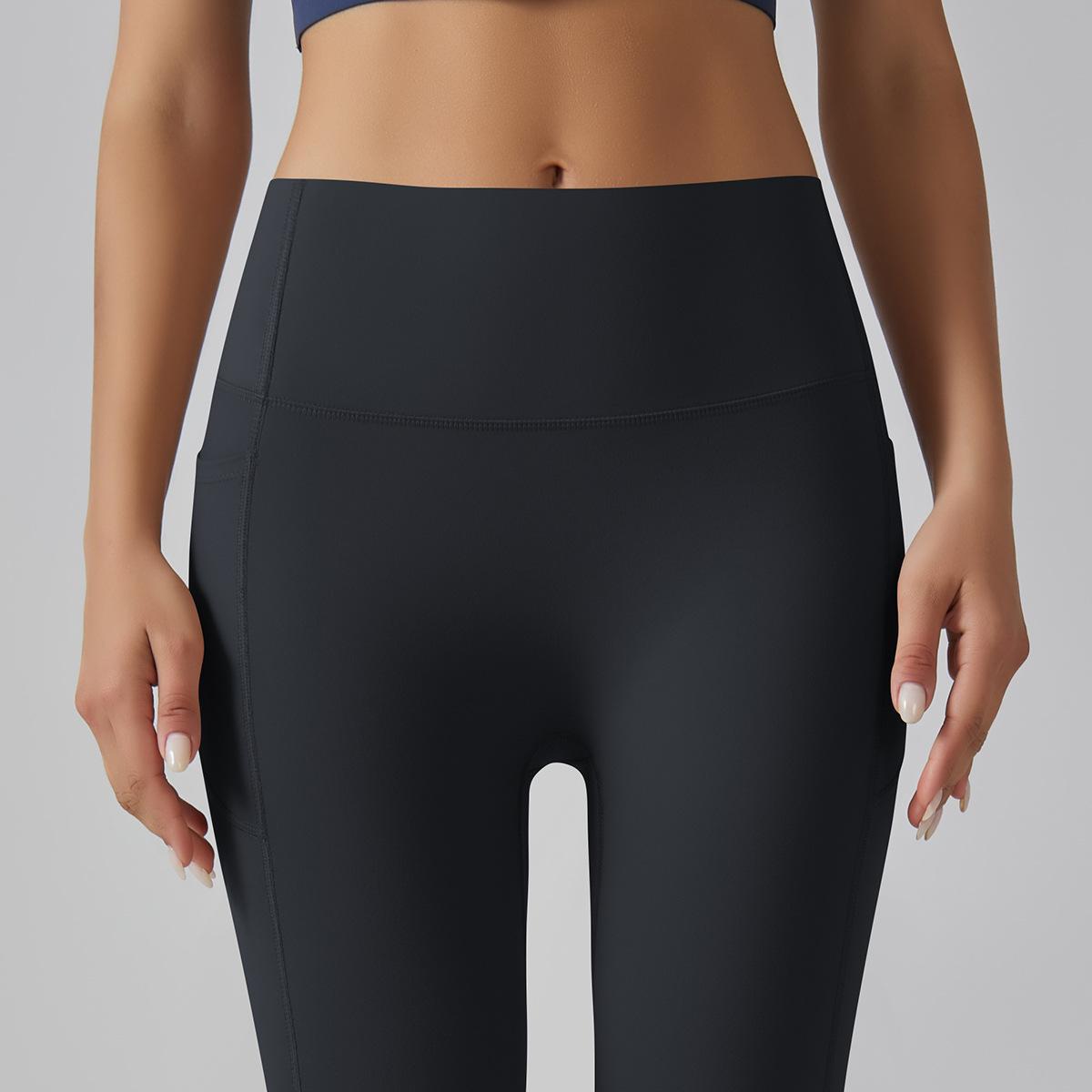 High-Strength Skinny Yoga Pants Composite High Waist Belly Contracting Sports Trousers High Elastic Ultra Thin Quick Drying Fitness Pants for Women