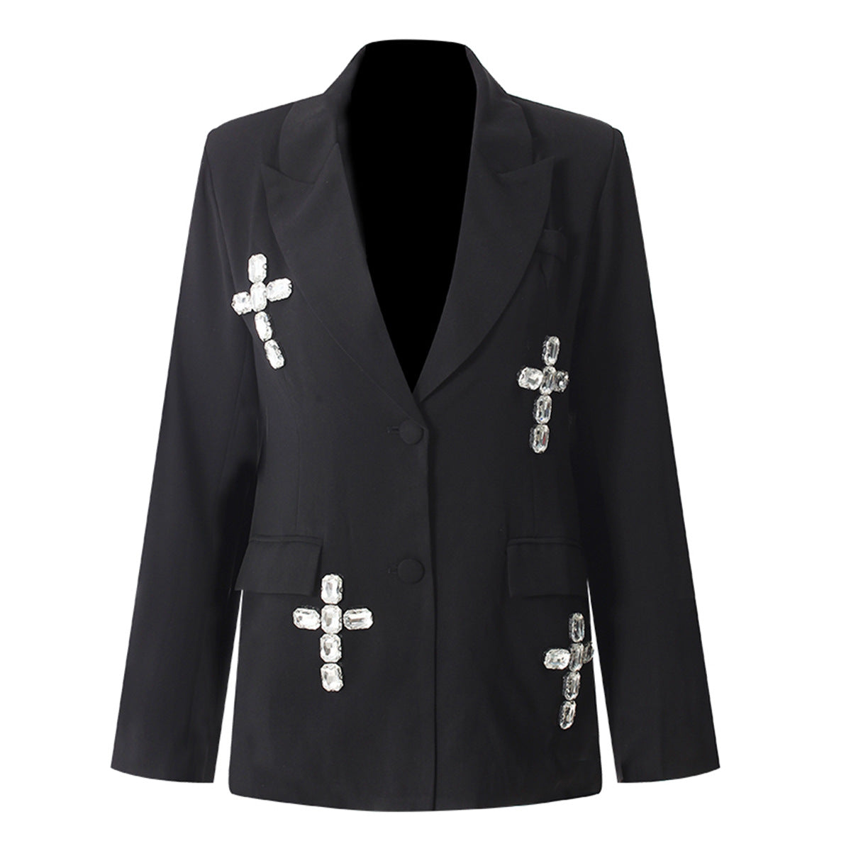 Special Interest Design High Grade European Crystal Rhinestone Beaded Adult Women Loose Blazer