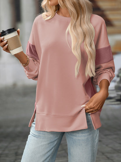 Women round Neck Multicolor round Neck All Matching Casual Loose Sweatshirt