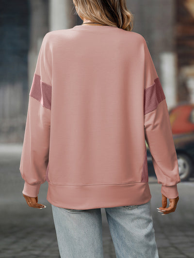Women round Neck Multicolor round Neck All Matching Casual Loose Sweatshirt