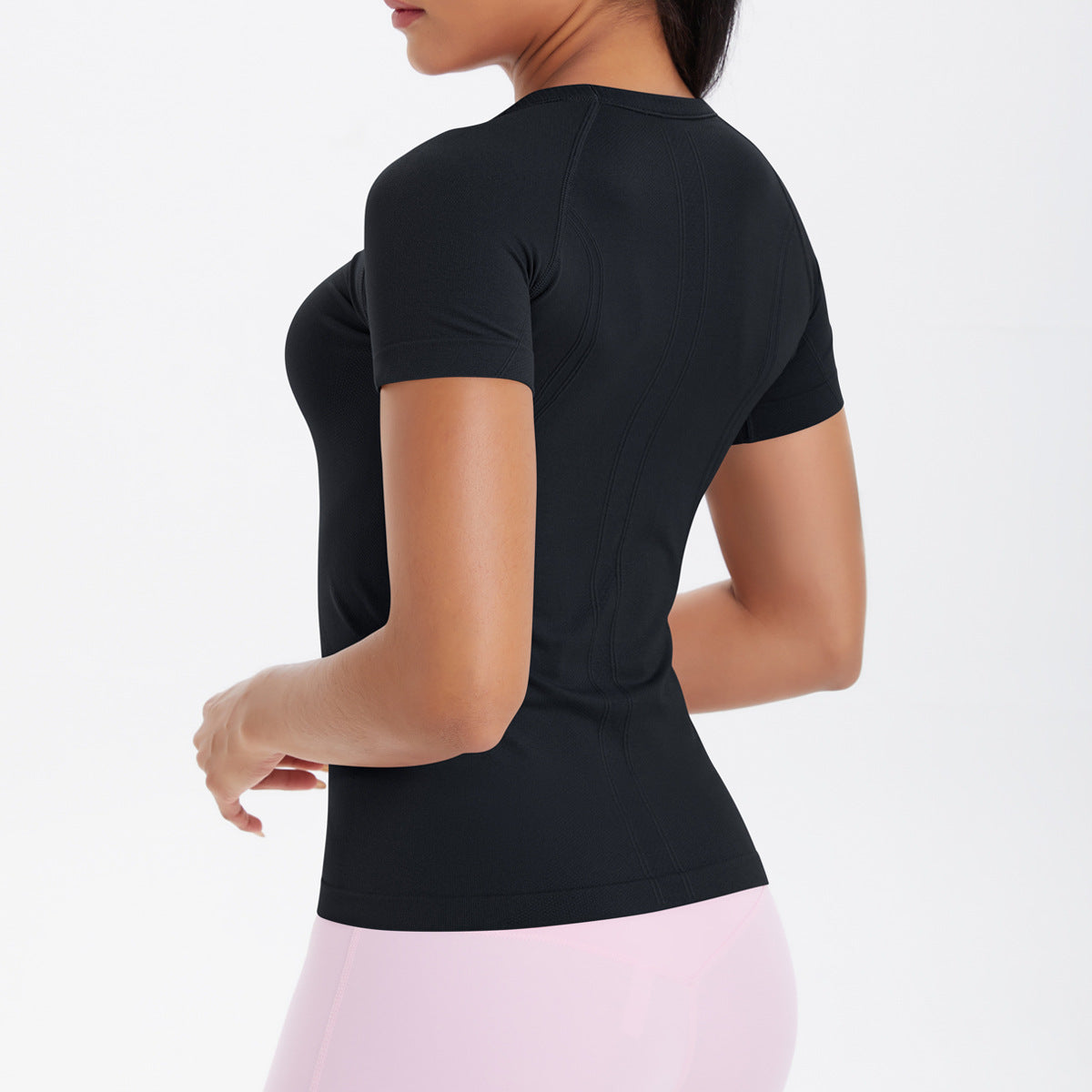 Women Short Sleeve round Neck Exercise T shirt Running Fitness Top Skin Friendly Slim Breathable Yoga Short Sleeve