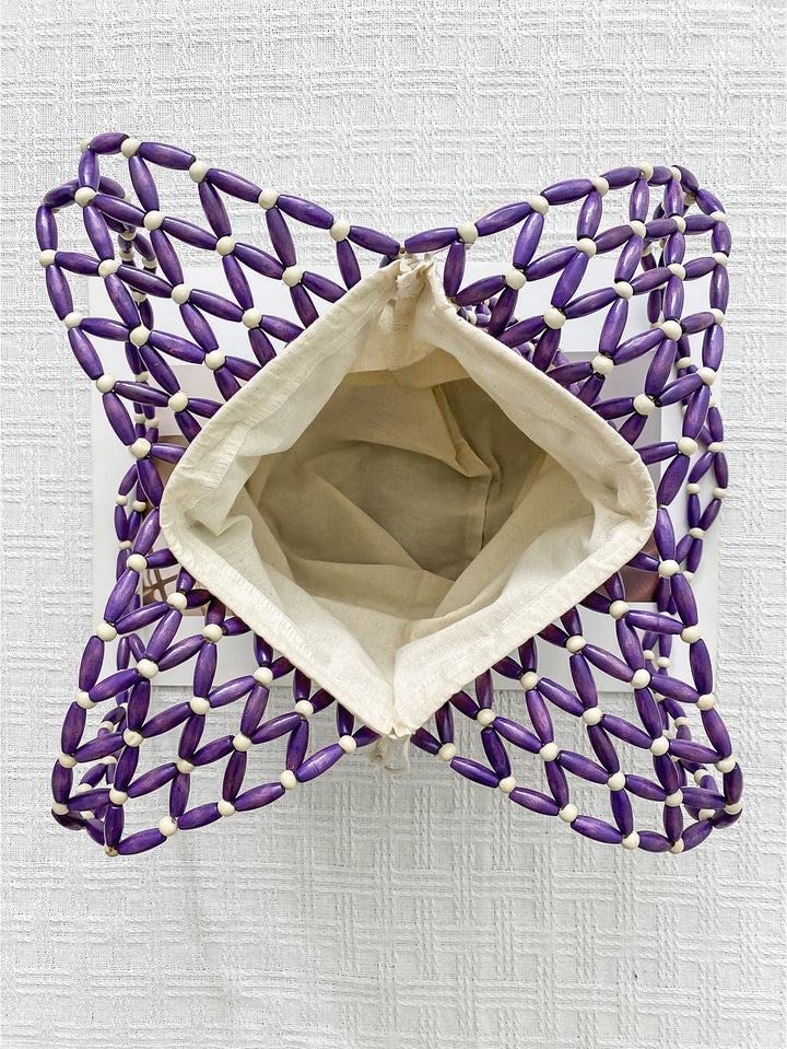 Summer All Matching Special Interest Design Handmade Beaded Weaving Hollow Out Cutout Beach Bag - GLAMWEARS