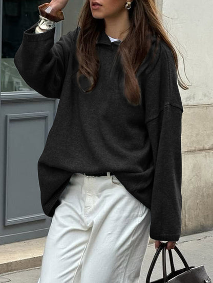 Casual Minimalist Long Sleeve Hooded Sweater Woolen