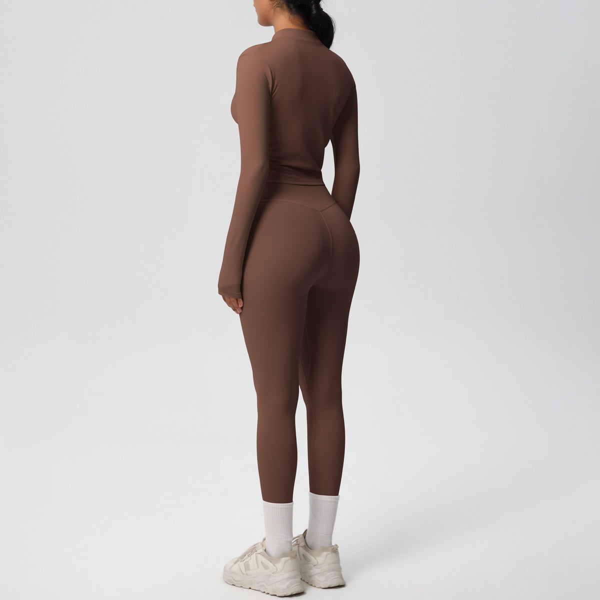 Skinny Yoga Pants High Waist Nude Feel Sports Zip Long Sleeve Coat Workout Clothes Hip Lifting Yoga Set