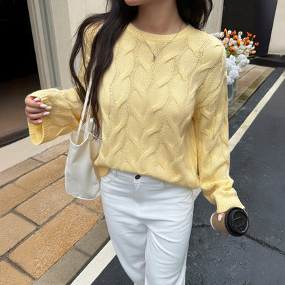 Women Casual Minimalist Long Sleeve Solid Color Vest Sweater