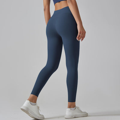 High-Strength Skinny Yoga Pants Composite High Waist Belly Contracting Sports Trousers High Elastic Ultra Thin Quick Drying Fitness Pants for Women