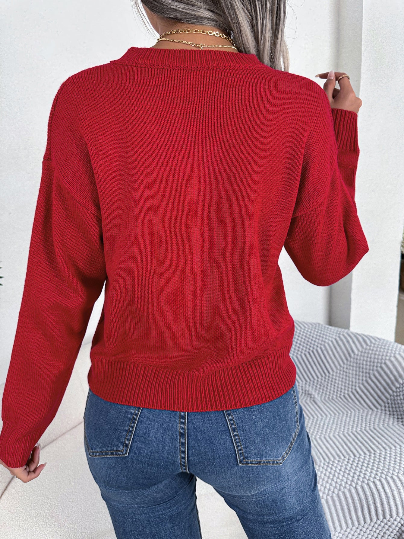 Autumn Winter Twist Love Long Sleeve Pullover Valentine Clothing
