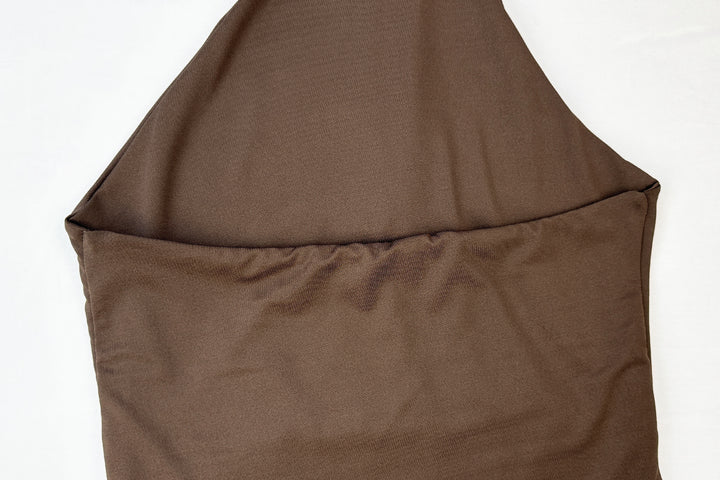 Summer Short Sleeve Sleeveless round Neck Dress Sexy Lace up Slim Fit Hip Lotus Leaf Short Dress - GLAMWEARS