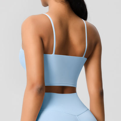 Yoga Jacket Sports Solid Color Underwear with Chest Pad Thin Strap Beauty Back Fitness Vest Camisole Yoga Clothes