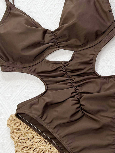 One Piece Swimsuit Women Solid Color Swimsuit Bikini