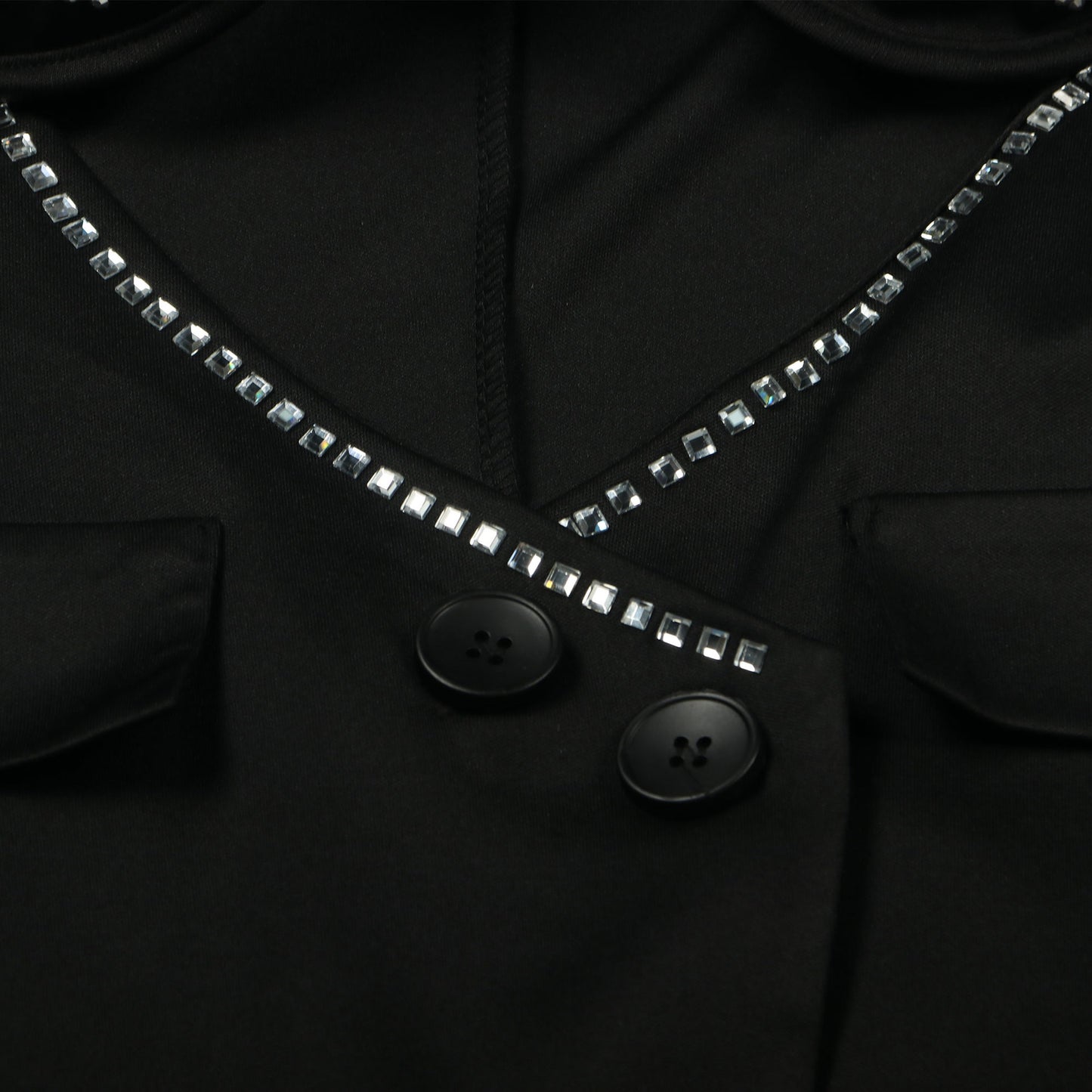 Sexy Solid Color Sheath Suit Rhinestone Heart Shaped Slim Fit Two Piece Suit