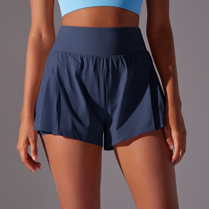 Cool Feeling Tennis Pants Waist Tight Slimming Leggings Running Fitness Pants Solid Color Skin Friendly Sports Yoga Shorts for Women