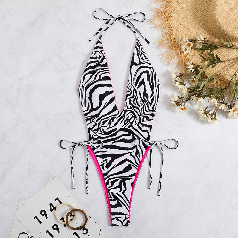 Sexy Drawstring Lace Double Sided Wear Swimsuit Bikini Swimsuit