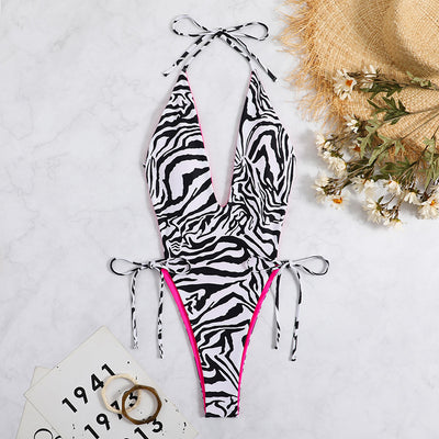 Sexy Drawstring Lace Double Sided Wear Swimsuit Bikini Swimsuit
