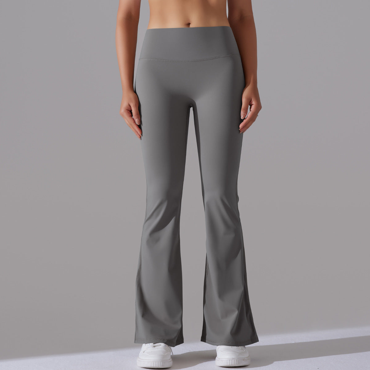 Classic Solid Color Bell Bottom Pants Yoga Pants Women Slim Fit Hip High Waist Elastic Training Wide Leg Pants Fitness Pants