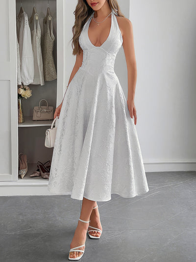 Elegant Elegant Halter Waist Maxi Dress Women Clothing Summer