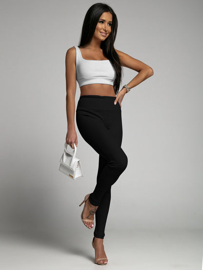 Women Leggings Vertical Stripes Tight Weight Loss Pants Peach Hip High Waist Cropped Solid Color Trousers