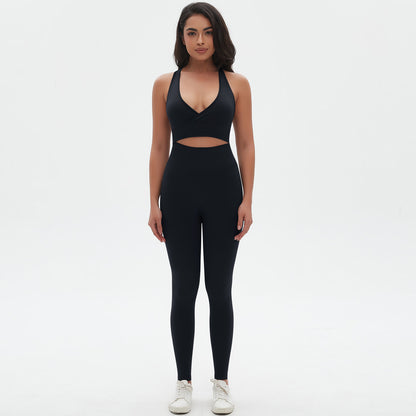 Cross Bra Trousers Suit-Black
