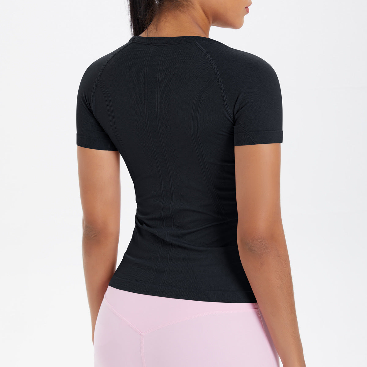 Women Short Sleeve round Neck Exercise T shirt Running Fitness Top Skin Friendly Slim Breathable Yoga Short Sleeve