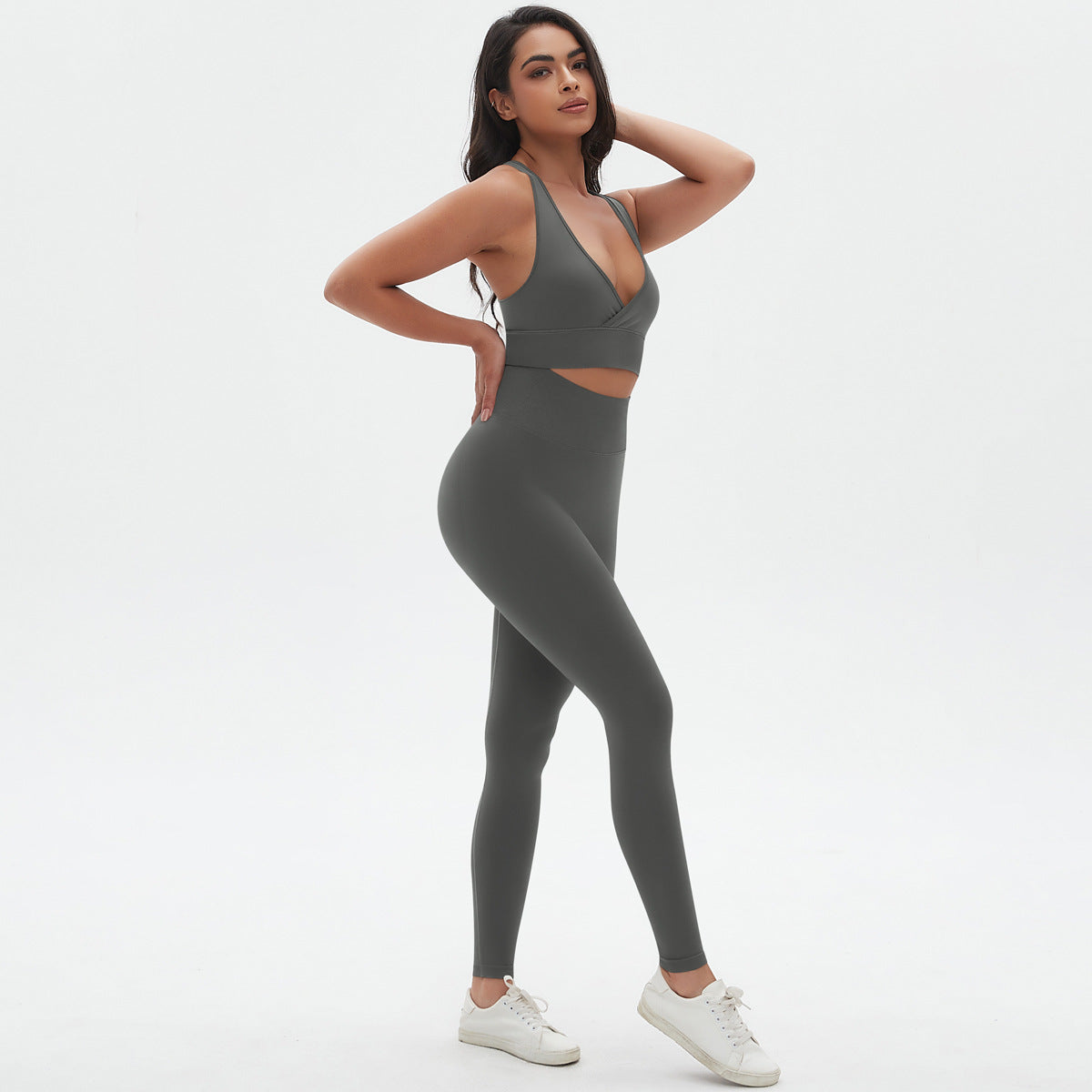 Seamless Cross Bra Peach Skinny Hip Lift Yoga Suit Sports Running Fitness Yoga Wear Women