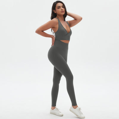Seamless Cross Bra Peach Skinny Hip Lift Yoga Suit Sports Running Fitness Yoga Wear Women