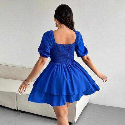Plus Size Women Sexy Dress Summer Waist Slimming A line Dress