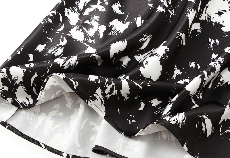 Printed Fishtail Skirt Women Summer Thin Elegant Slim Fit Slimming Hip Wrapped Dress