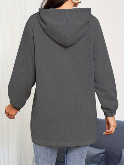 Sweater Outdoor Autumn Winter Casual Loose Long Sleeve Sweatershirt Half Zipper Ladies