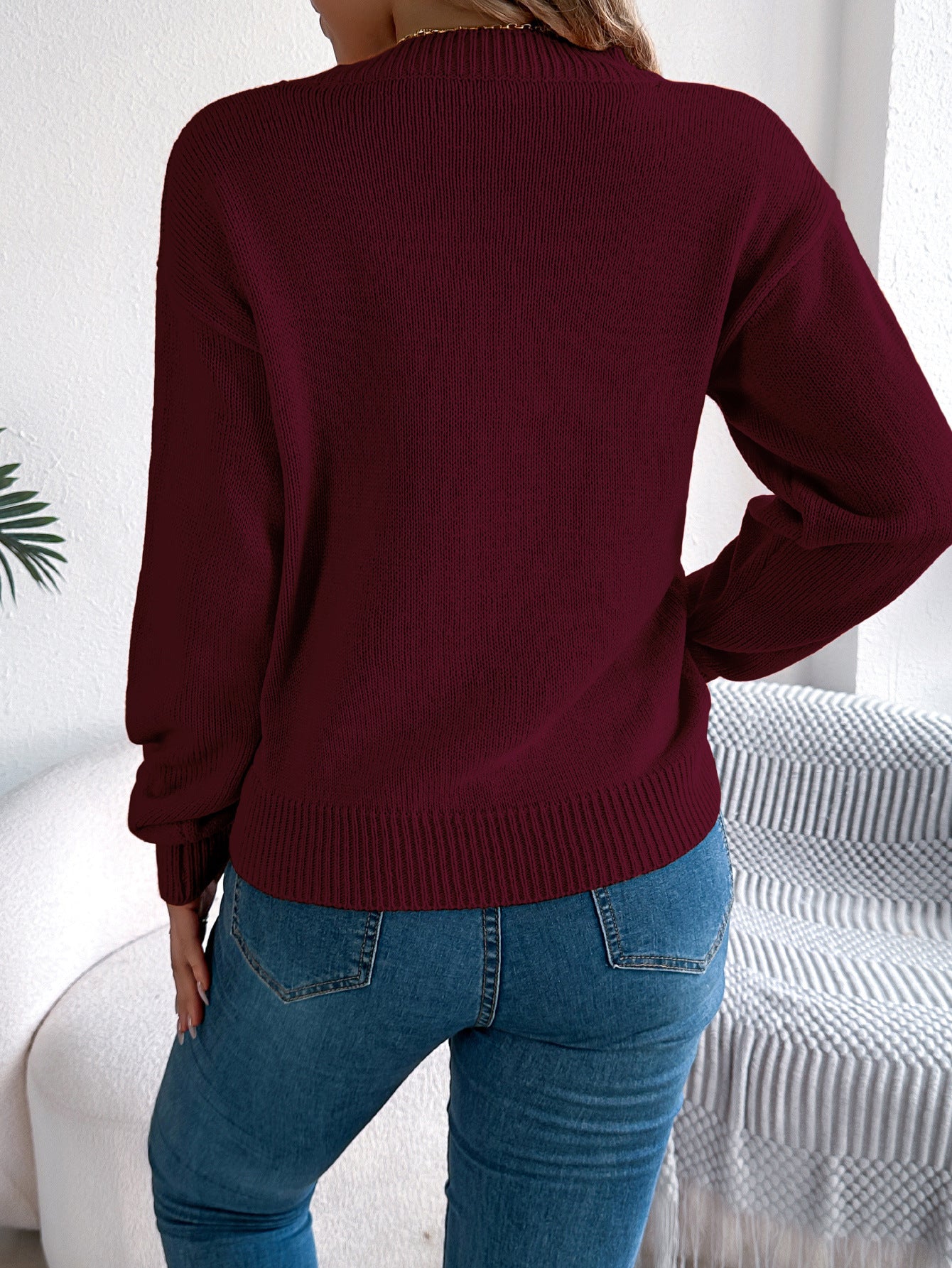 Solid Color Hollow Out Cutout out Lantern Long Sleeve Pullover Halloween Women Clothing