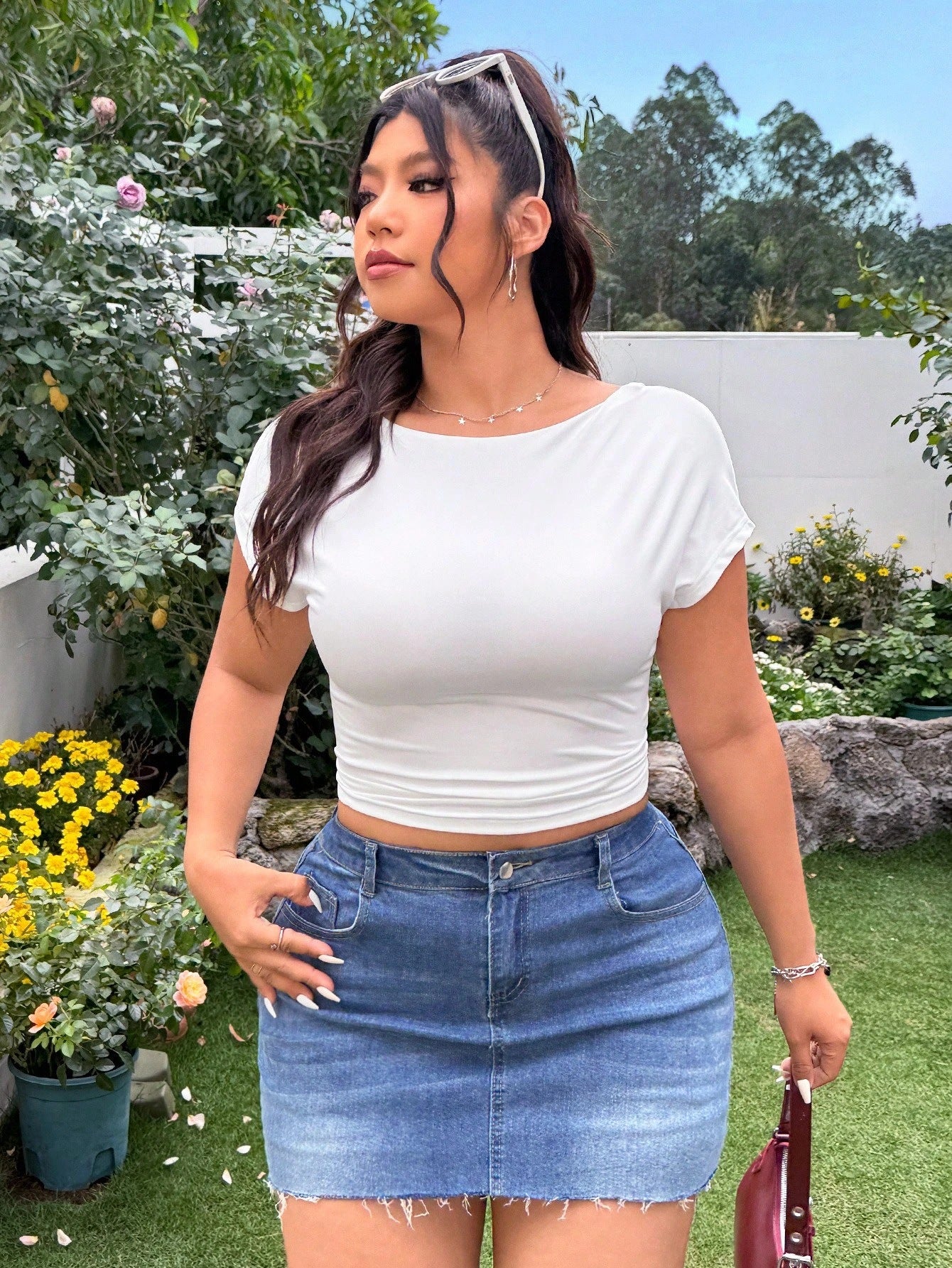 Plus Size Women Clothing Summer Simple T shirt Backless Slim Top