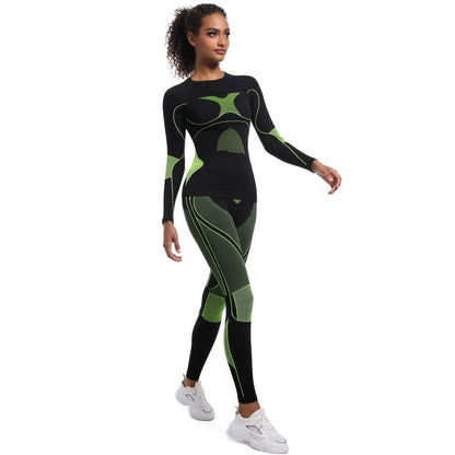 Seamless Knitted Autumn Winter Ski Fast Drying Clothes Running Sports Cycling Yoga Shapewear Compression Underwear