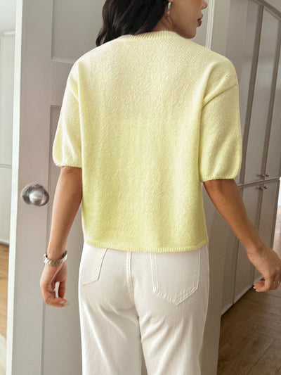 Women Casual Holiday Atmosphere Short Sleeve Sweater