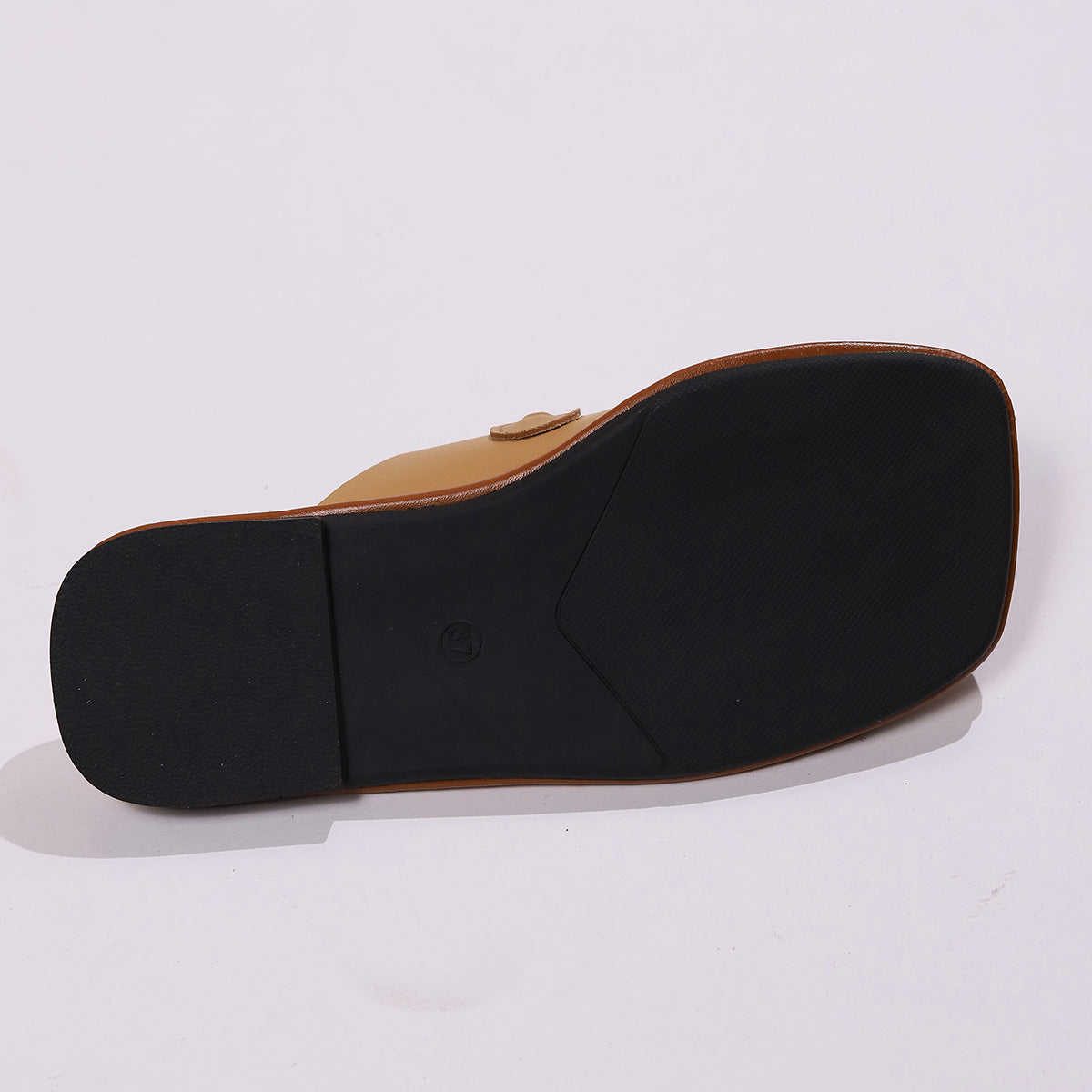 Square Toe V Cut Flat Slippers Women Outer Wear One Line Button Strap Beach Sandals