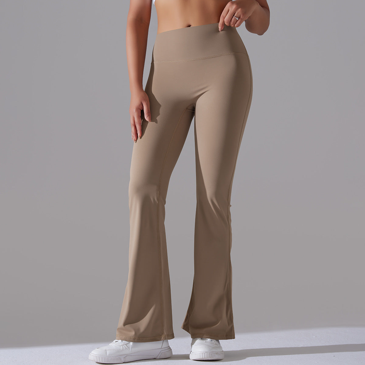 Classic Solid Color Bell Bottom Pants Yoga Pants Women Slim Fit Hip High Waist Elastic Training Wide Leg Pants Fitness Pants