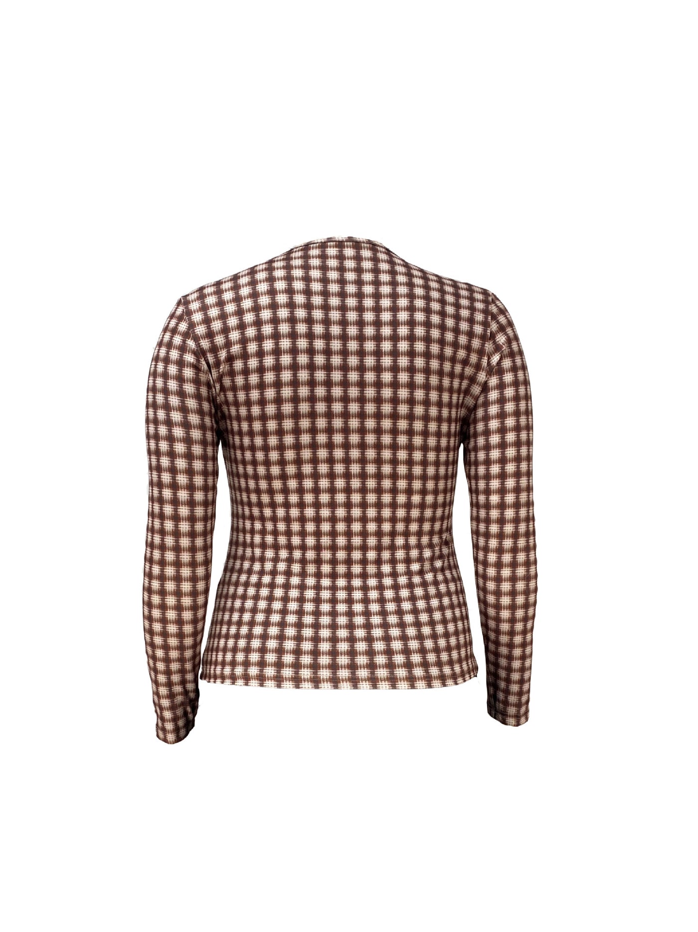 Women Clothing Best Casual round Neck Plaid Printed plus Size Top