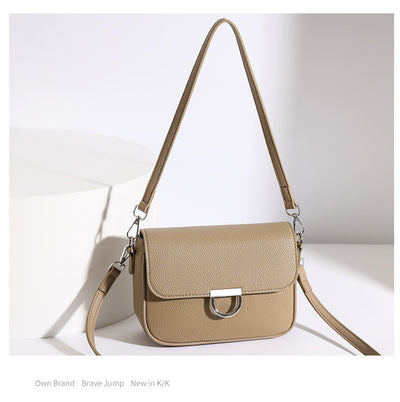 Genuine Leather Crossbody Bag Advanced Texture Spring Small Square Bag Retro Elegance All Matching Shoulder Bag Ladies