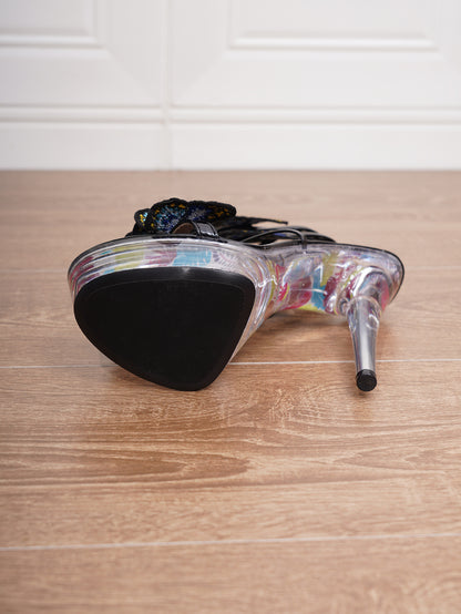 High Heel Platform Shoes Bar Model Catwalk Women Transparent Crystal High Heel Sandals Party Women High Rise