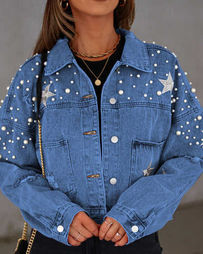Heavy Industry Beads Women's Loose Denim Jacket