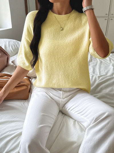 Women Casual Holiday Atmosphere Short Sleeve Sweater