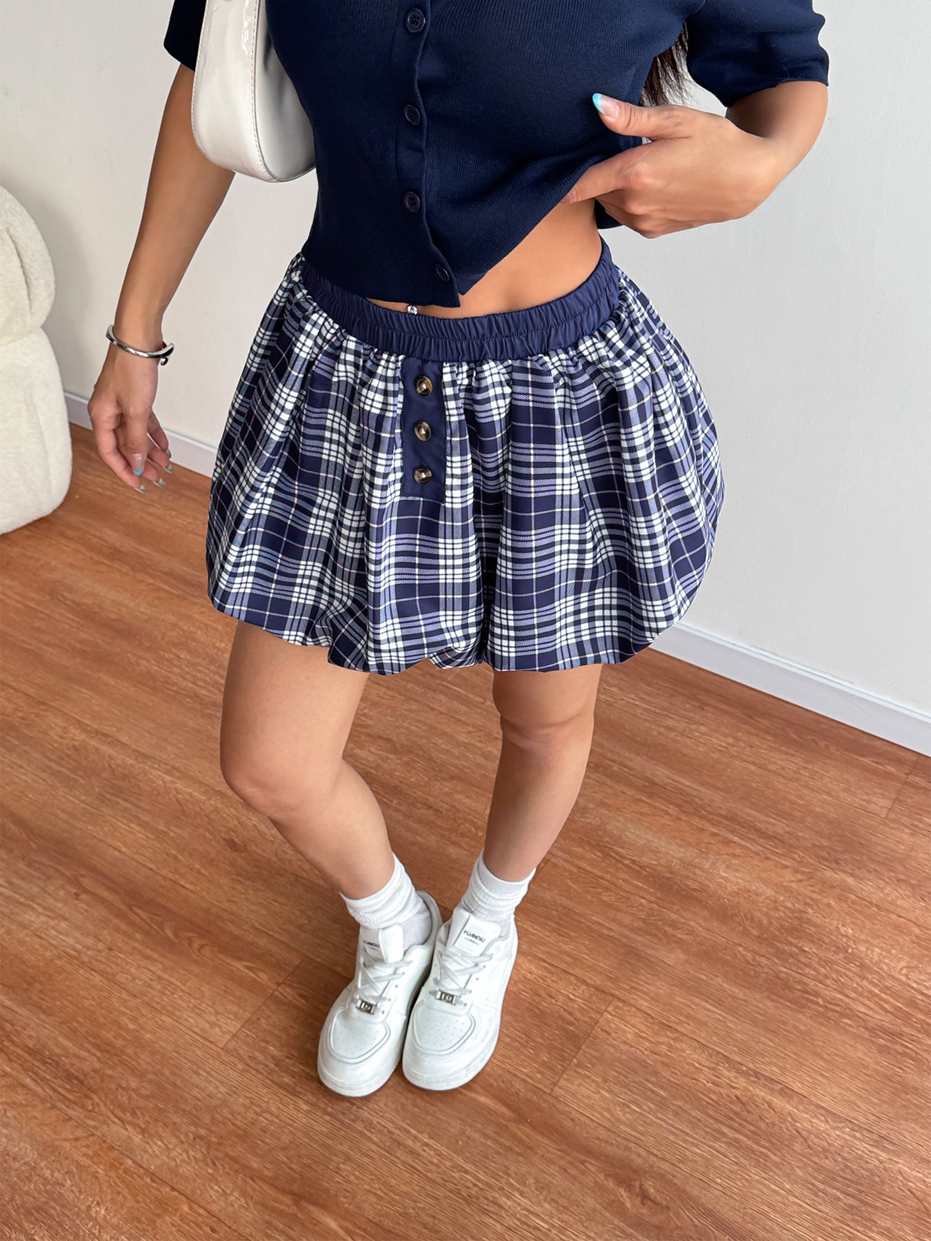 Plaid Skirt Summer Skirt Retro Plaid Bud Skirt Women