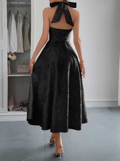 Elegant Elegant Halter Waist Maxi Dress Women Clothing Summer
