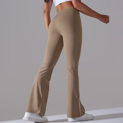 Classic Solid Color Bell Bottom Pants Yoga Pants Women Slim Fit Hip High Waist Elastic Training Wide Leg Pants Fitness Pants
